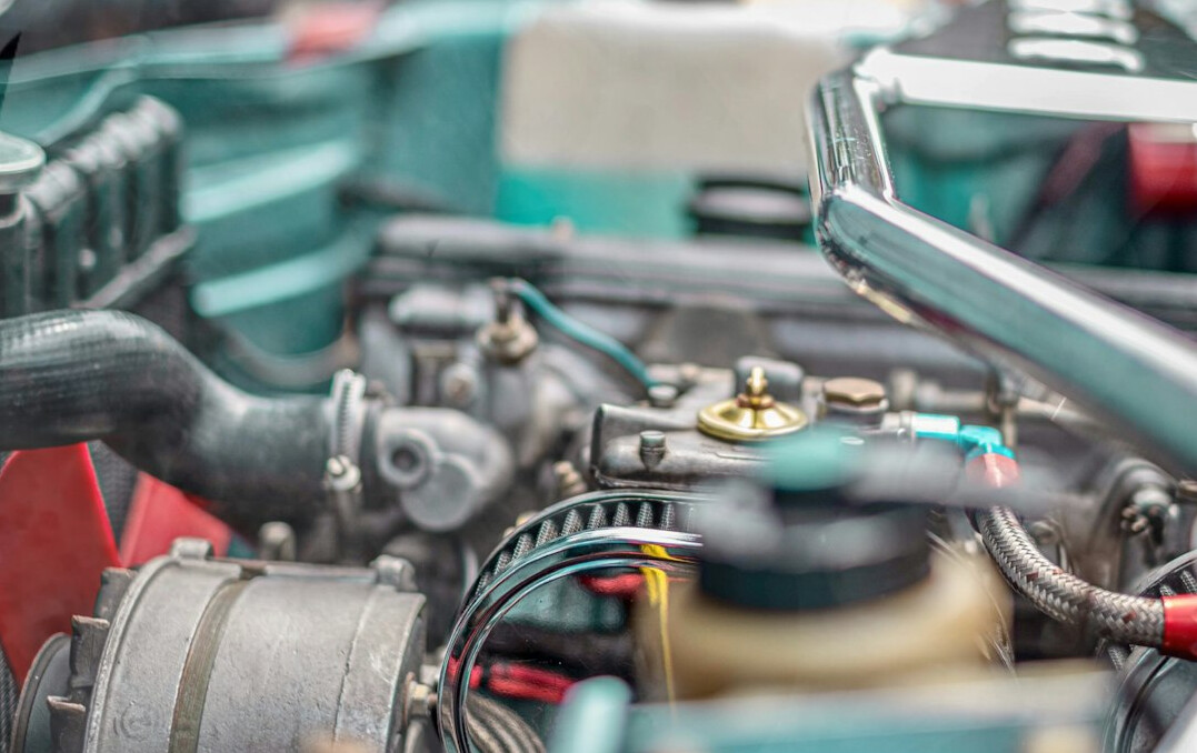 powerful car engine closeup