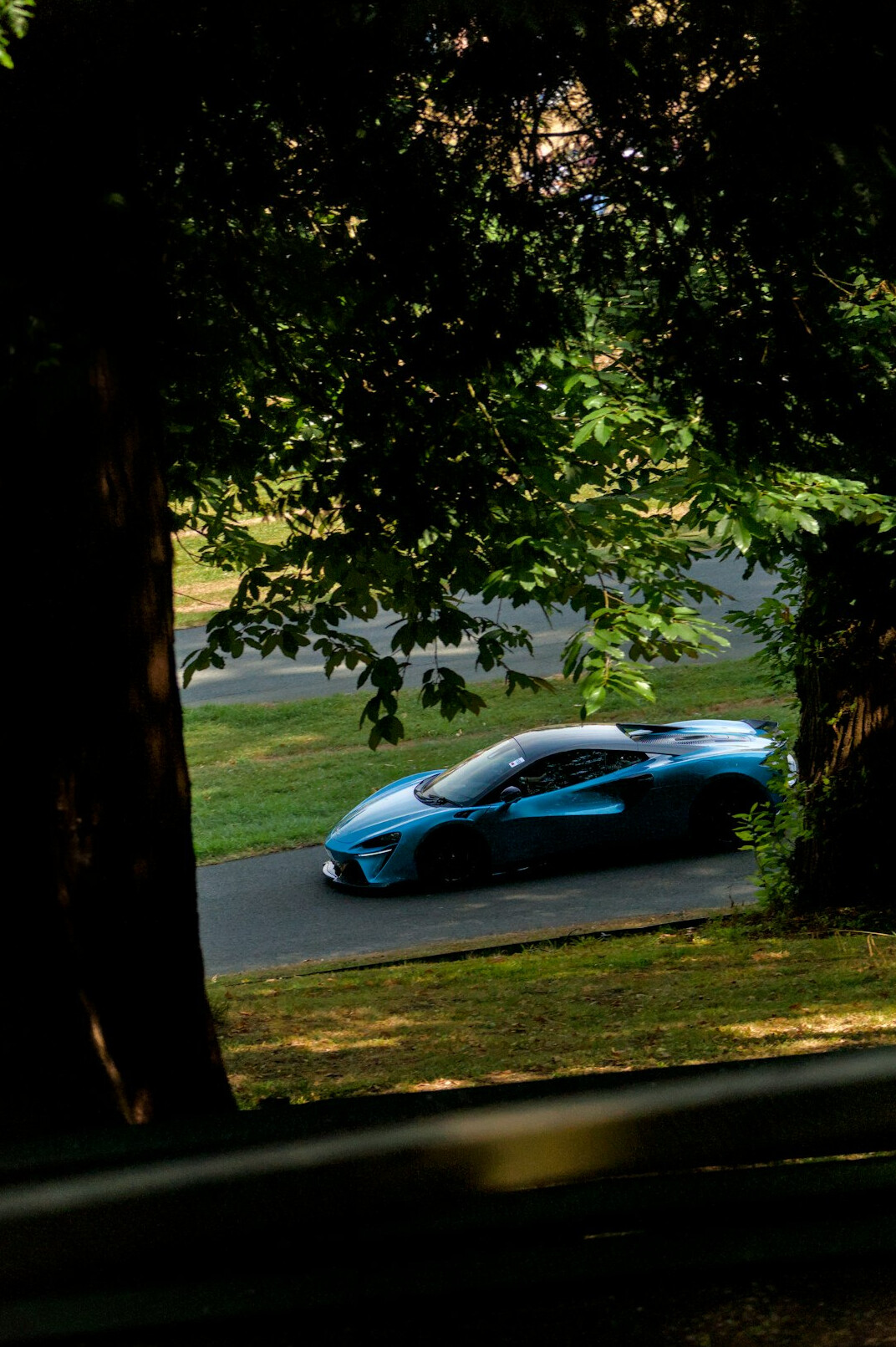 luxury sports car on road