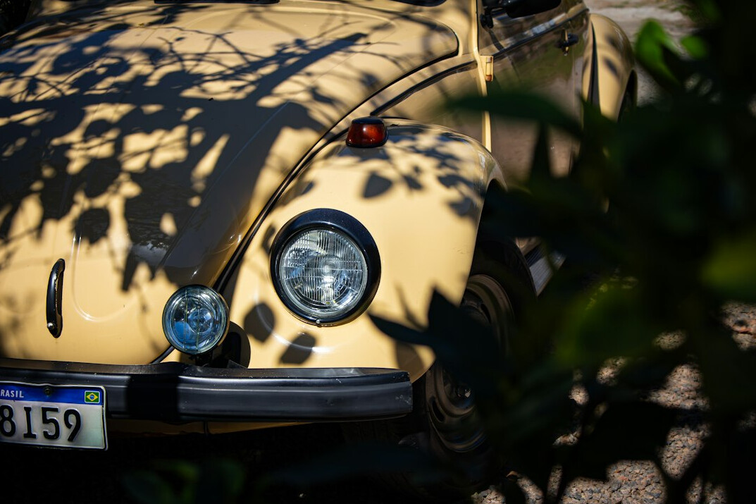 Classic car front grille and headlight detail